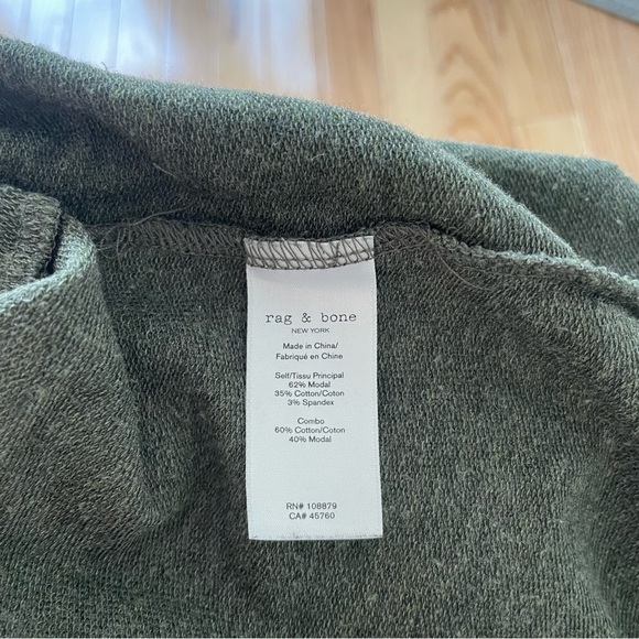 Rag & Bone Surplus Heather Army Green V-Neck Pullover Cotton Sweater EUC Size M - Picture 8 of 10